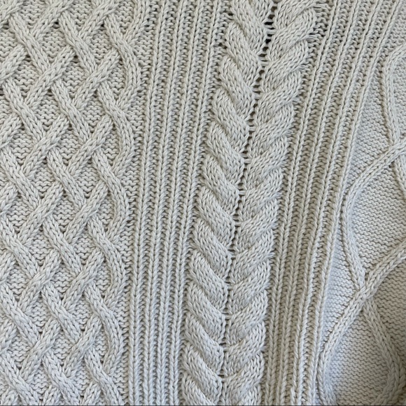 J Crew Long Cotton Cable Knit Mockneck Sweater Style BD709 - Picture 7 of 16